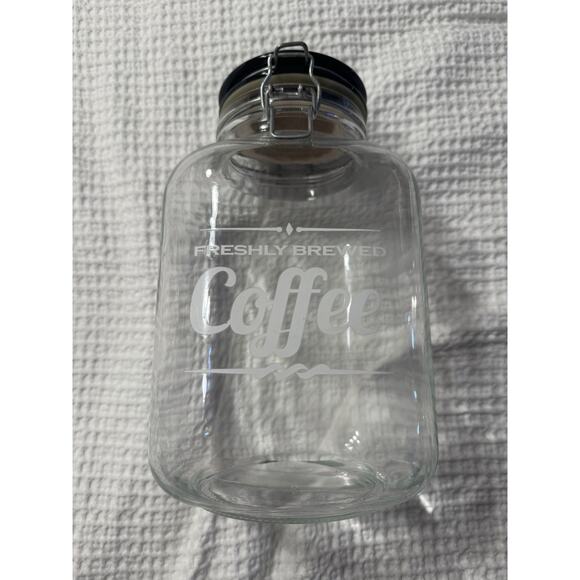 Large Glass Airtight Storage Jar Freshly Brewed Coffee Canister Flip top Lid - Picture 1 of 4